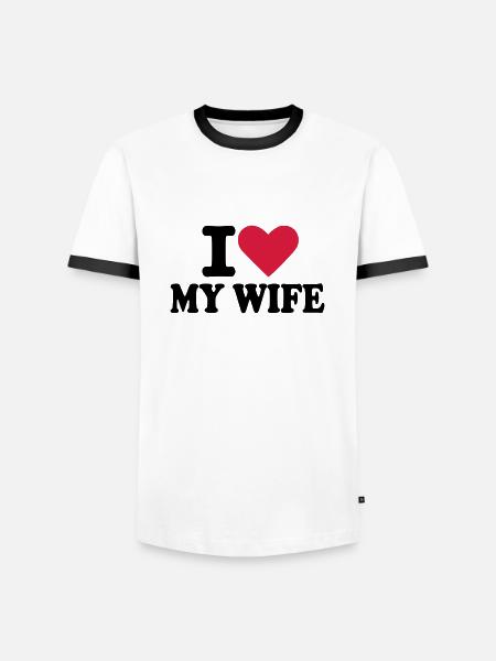 Ehefrau - Männer Kontrast-T-Shirt - Weiß/Schwarz