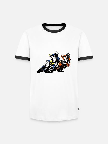Supermoto - Männer Kontrast-T-Shirt - Weiß/Schwarz