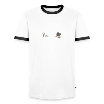Polterabend 2025 Braut Bräutigam Heiraten Poltern - Männer Kontrast-T-Shirt - Weiß/Schwarz - Vorne - AI Model Female 172 light (172cm) & AI Model Male 178 dark (178cm)