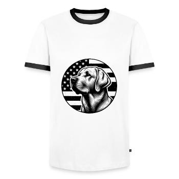 Labrador Golden Retriever Lab - Men's Ringer Shirt - white/black - Front - AI Model Female 172 light (172cm) & AI Model Male 178 dark (178cm)