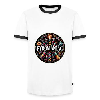 Pyrotechnics New Year's Eve Fireworks New Year - Men's Ringer Shirt - white/black - Front - AI Model Female 172 light (172cm) & AI Model Male 178 dark (178cm)
