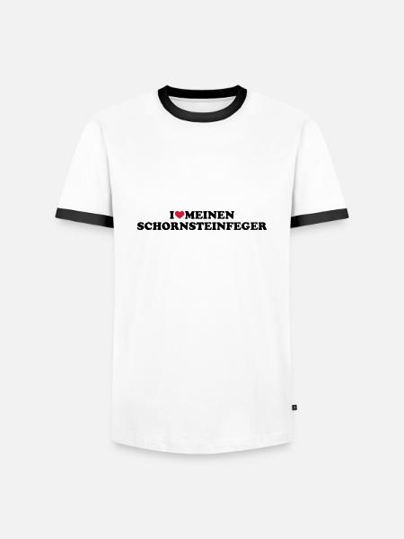 Schornsteinfeger - Männer Kontrast-T-Shirt - Weiß/Schwarz
