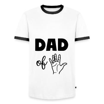 Dad of Five 5 Dad - Männer Kontrast-T-Shirt - Weiß/Schwarz - Vorne - AI Model Female 172 light (172cm) & AI Model Male 178 dark (178cm)