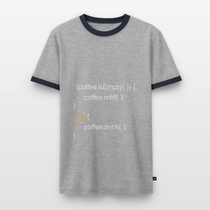 Informaticien café programmeur café codeur code T-shirt contrasté Homme