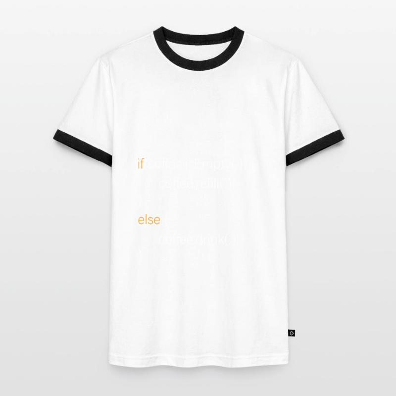 Computer scientist cafe programmer coffee coder code Men's Ringer Shirt