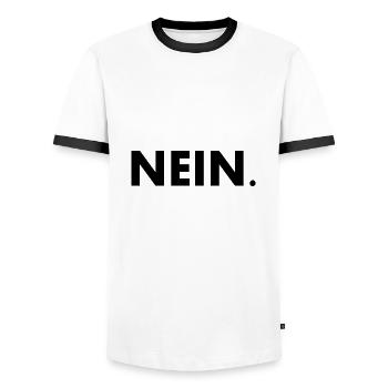 Nein - Männer Kontrast-T-Shirt - Weiß/Schwarz - Vorne - AI Model Female 172 light (172cm) & AI Model Male 178 dark (178cm)