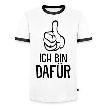 Ich bin dafür! - Männer Kontrast-T-Shirt - Weiß/Schwarz - Vorne - AI Model Female 172 light (172cm) & AI Model Male 178 dark (178cm)