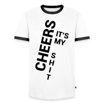 Ma merde - T-shirt contrasté Homme - blanc/noir - Devant - AI Model Female 172 light (172cm) & AI Model Male 178 dark (178cm)