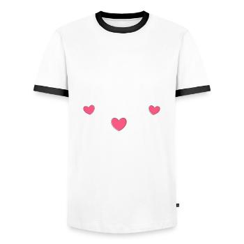 Ich liebe Dich Herz Valentinstag - Männer Kontrast-T-Shirt - Weiß/Schwarz - Vorne - AI Model Female 172 light (172cm) & AI Model Male 178 dark (178cm)