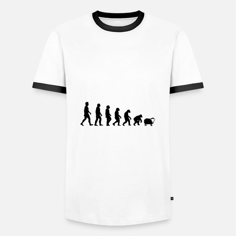 FUNNY EVOLUTION HUMANITY DARWIN Men's Ringer Shirt