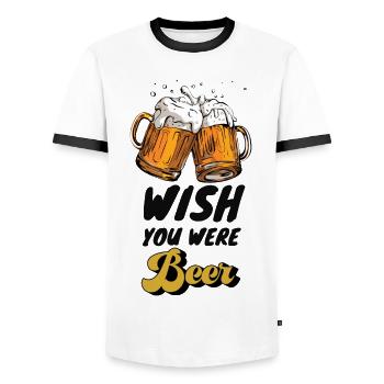Bier - cooler Spruch fürs Festival - Männer Kontrast-T-Shirt - Weiß/Schwarz - Vorne - AI Model Female 172 light (172cm) & AI Model Male 178 dark (178cm)