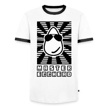 masteregghead (1c) - T-shirt contrasté Homme - blanc/noir - Devant - AI Model Female 172 light (172cm) & AI Model Male 178 dark (178cm)