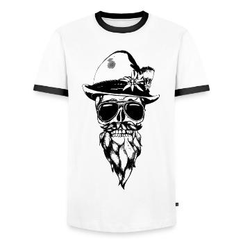 Bavarian skull - Men's Ringer Shirt - white/black - Front - AI Model Female 172 light (172cm) & AI Model Male 178 dark (178cm)
