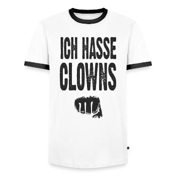 Ich hasse Clowns - Männer Kontrast-T-Shirt - Weiß/Schwarz - Vorne - AI Model Female 172 light (172cm) & AI Model Male 178 dark (178cm)