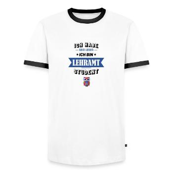 Ich habe kein Leben ich bin Lehramt Student - Männer Kontrast-T-Shirt - Weiß/Schwarz - Vorne - AI Model Female 172 light (172cm) & AI Model Male 178 dark (178cm)