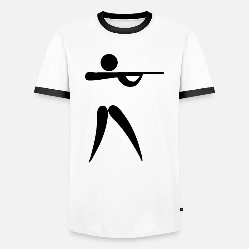 shooting os - Männer Kontrast-T-Shirt - Weiß/Schwarz