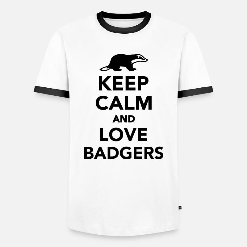 Dachs - Männer Kontrast-T-Shirt - Weiß/Schwarz