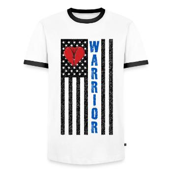 Operation am offenen Herzen Krieger Warrior - Männer Kontrast-T-Shirt - Weiß/Schwarz - Vorne - AI Model Female 172 light (172cm) & AI Model Male 178 dark (178cm)