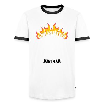Grillmeister Dietmar lustiger Spruch Vorname - Männer Kontrast-T-Shirt - Weiß/Schwarz - Vorne - AI Model Female 172 light (172cm) & AI Model Male 178 dark (178cm)