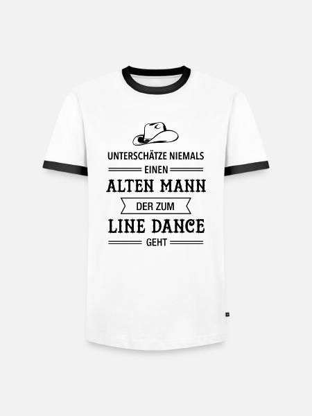 Vieil homme - danse de ligne - papa grand-père - T-shirt contrasté Homme - blanc/noir