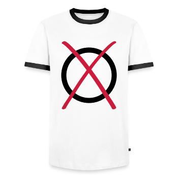 ja nein ok - Männer Kontrast-T-Shirt - Weiß/Schwarz - Vorne - AI Model Female 172 light (172cm) & AI Model Male 178 dark (178cm)