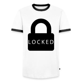 fermé - T-shirt contrasté Homme - blanc/noir - Devant - AI Model Female 172 light (172cm) & AI Model Male 178 dark (178cm)