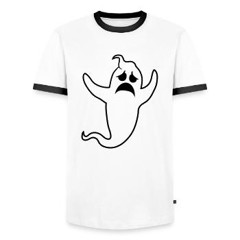triste pleureur malheureux hurlement fantôme fantôme - T-shirt contrasté Homme - blanc/noir - Devant - AI Model Female 172 light (172cm) & AI Model Male 178 dark (178cm)