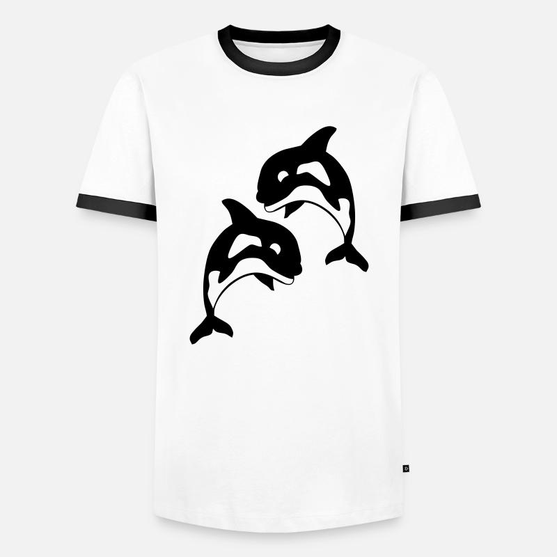 orcas - Men's Ringer Shirt - white/black