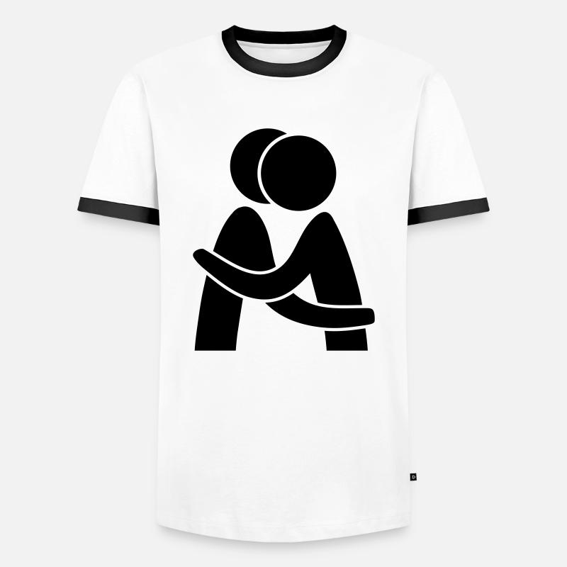 Hug - Men's Ringer Shirt - white/black