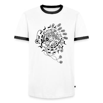 Abyssal Zone - Männer Kontrast-T-Shirt - Weiß/Schwarz - Vorne - AI Model Female 172 light (172cm) & AI Model Male 178 dark (178cm)