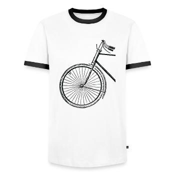 Fahrrad Rennrad Mountainbike Damen Geschenk Idee - Männer Kontrast-T-Shirt - Weiß/Schwarz - Vorne - AI Model Female 172 light (172cm) & AI Model Male 178 dark (178cm)