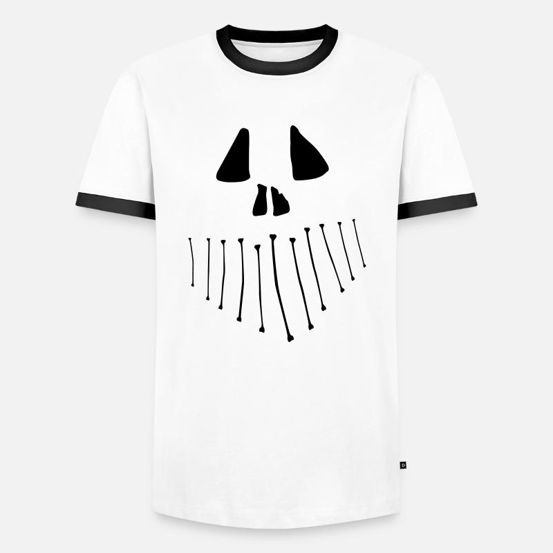 Skull - Men's Ringer Shirt - white/black
