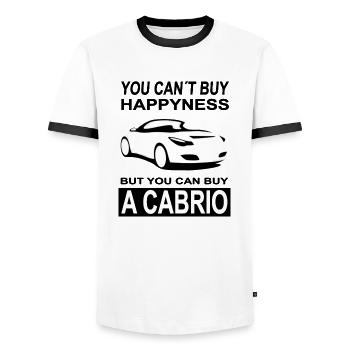 Cadeau de voiture de sport de conducteur convertible de conduite convertible - T-shirt contrasté Homme - blanc/noir - Devant - AI Model Female 172 light (172cm) & AI Model Male 178 dark (178cm)