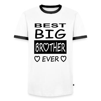 Big brother gift best brother big brother - Men's Ringer Shirt - white/black - Front - AI Model Female 172 light (172cm) & AI Model Male 178 dark (178cm)