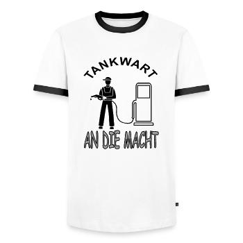 Tankwart Tankstelle Zapfsäule Diesel Geschenkidee - Männer Kontrast-T-Shirt - Weiß/Schwarz - Vorne - AI Model Female 172 light (172cm) & AI Model Male 178 dark (178cm)