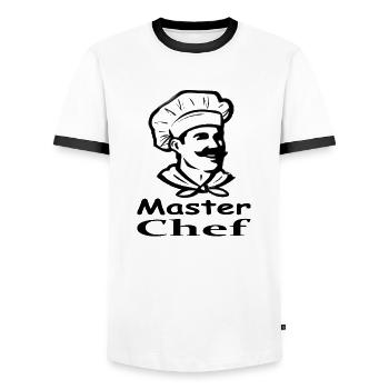 Chefkoch kochen Köchin Kochmütze Chef Geschenk - Männer Kontrast-T-Shirt - Weiß/Schwarz - Vorne - AI Model Female 172 light (172cm) & AI Model Male 178 dark (178cm)