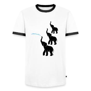 Elephant Safari Africa Elephant Wilderness Gift - Men's Ringer Shirt - white/black - Front - AI Model Female 172 light (172cm) & AI Model Male 178 dark (178cm)