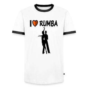j’aime rumba danse rumba danseur idée cadeau - T-shirt contrasté Homme - blanc/noir - Devant - AI Model Female 172 light (172cm) & AI Model Male 178 dark (178cm)