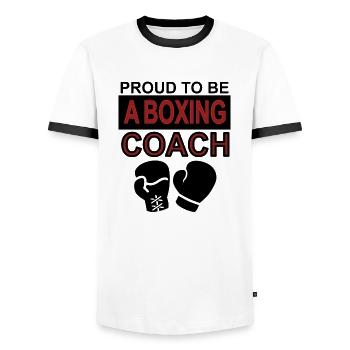 proud boxing coach boxing gloves k.o boxer fist - Men's Ringer Shirt - white/black - Front - AI Model Female 172 light (172cm) & AI Model Male 178 dark (178cm)