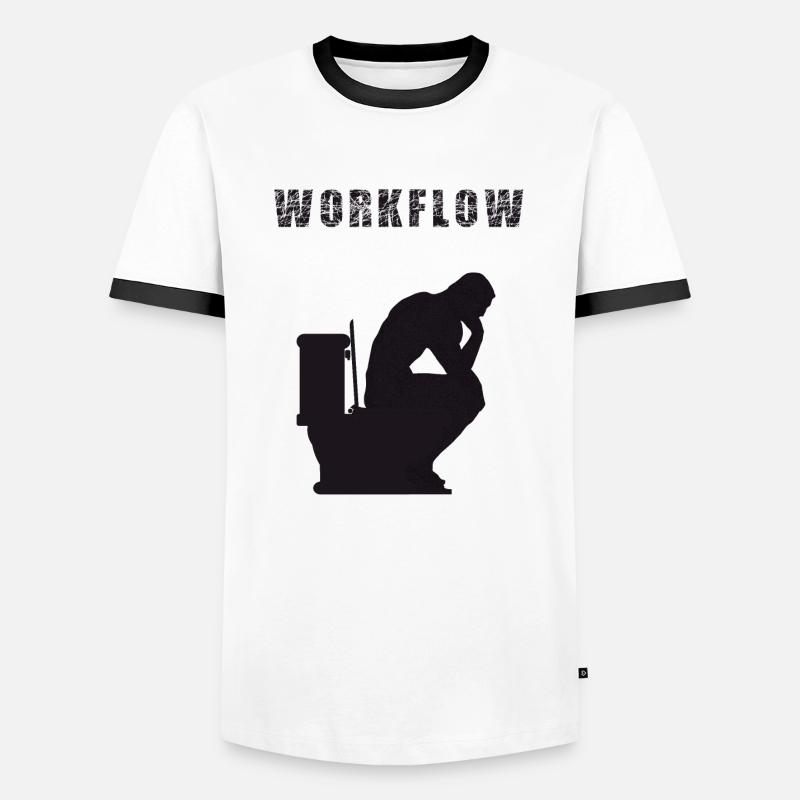 Work Flow - Männer Kontrast-T-Shirt - Weiß/Schwarz