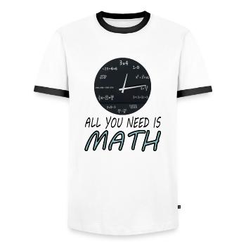 Study Math Student Math Study Gift - Men's Ringer Shirt - white/black - Front - AI Model Female 172 light (172cm) & AI Model Male 178 dark (178cm)