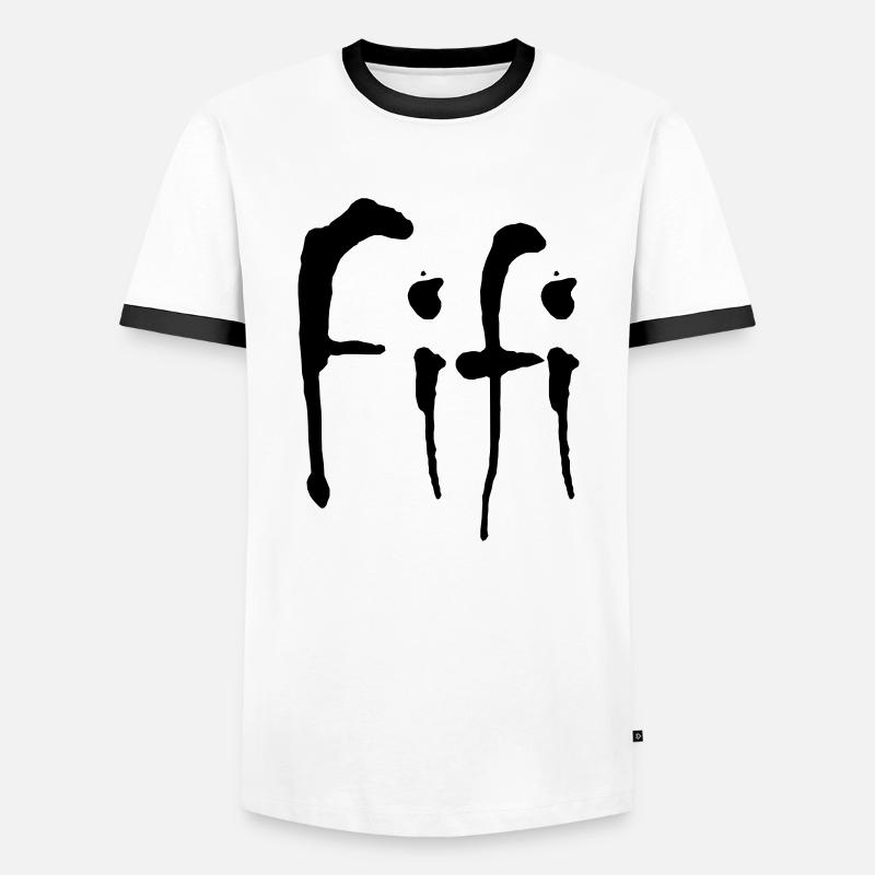 fifi - Männer Kontrast-T-Shirt - Weiß/Schwarz