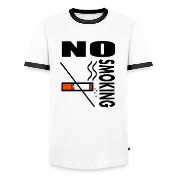 Fumer non-fumeur est mortel Smoking Gift - T-shirt contrasté Homme - blanc/noir - Devant - AI Model Female 172 light (172cm) & AI Model Male 178 dark (178cm)