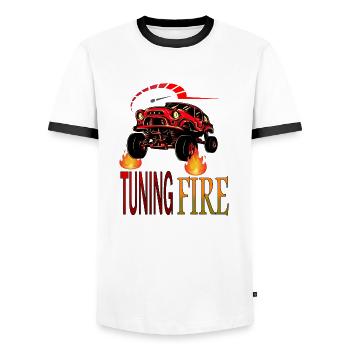 Tuning Car Sportwagen Rennfahrer Flitzer Geschenk - Männer Kontrast-T-Shirt - Weiß/Schwarz - Vorne - AI Model Female 172 light (172cm) & AI Model Male 178 dark (178cm)