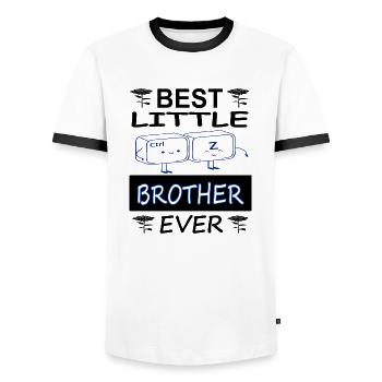 Bester Kleiner Bruder Geschwister Geschenkidee - Männer Kontrast-T-Shirt - Weiß/Schwarz - Vorne - AI Model Female 172 light (172cm) & AI Model Male 178 dark (178cm)