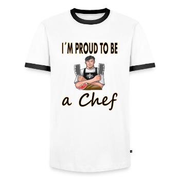 I'm Proud Chef Chef Hat Cook Gift - Men's Ringer Shirt - white/black - Front - AI Model Female 172 light (172cm) & AI Model Male 178 dark (178cm)