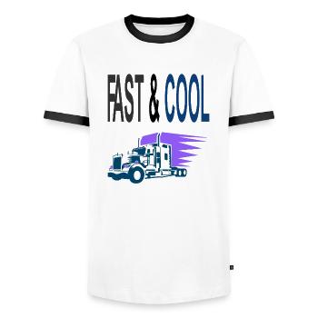 Trucks Drive Truck Drivers Slogan Truck Trucker Gift - Men's Ringer Shirt - white/black - Front - AI Model Female 172 light (172cm) & AI Model Male 178 dark (178cm)