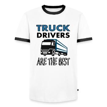 Les chauffeurs de camion sont la meilleure idée de cadeau de camion - T-shirt contrasté Homme - blanc/noir - Devant - AI Model Female 172 light (172cm) & AI Model Male 178 dark (178cm)
