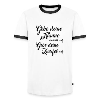 Träume - Männer Kontrast-T-Shirt - Weiß/Schwarz - Vorne - AI Model Female 172 light (172cm) & AI Model Male 178 dark (178cm)