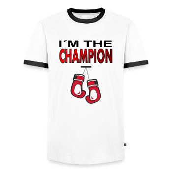 Matcher de boxe Je suis le champion de boxe boxe match cadeau - T-shirt contrasté Homme - blanc/noir - Devant - AI Model Female 172 light (172cm) & AI Model Male 178 dark (178cm)